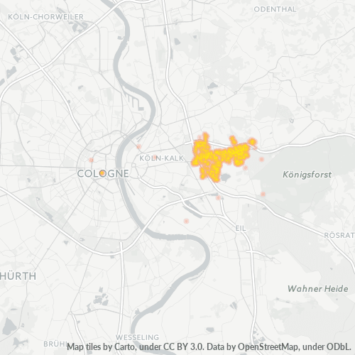 Heatmap für plz 51109
