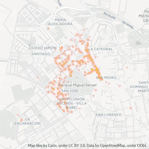 Mapa de calor para código postal 22003