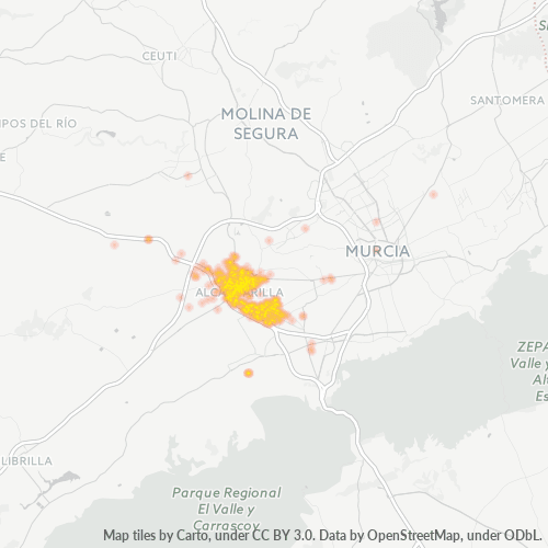 30820 Mapa de calor de densidad empresarial