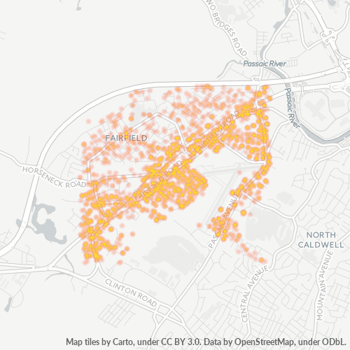 07004 Business Density Heatmap
