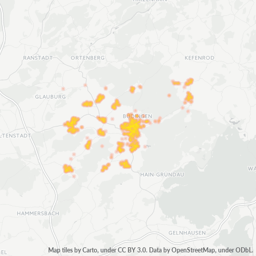 Heatmap für plz 63654
