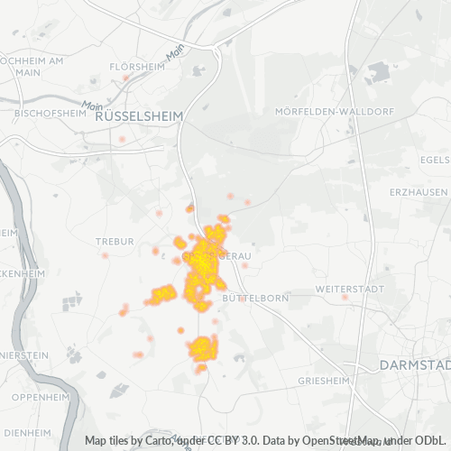 Heatmap für plz 64521