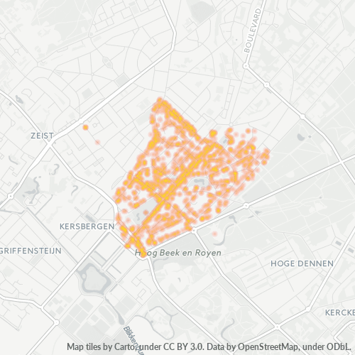 Heatmap voor postcode 3701