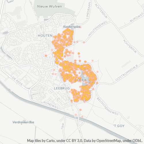 Heatmap voor postcode 3994