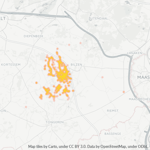 Heatmap voor postcode 3730