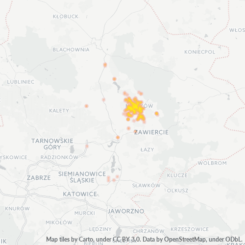 42-300 Mapa intensywności działalności gospodarczej