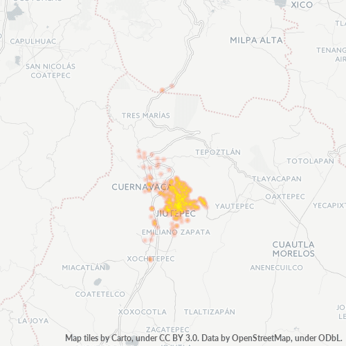 62550 Mapa de calor de densidad empresarial