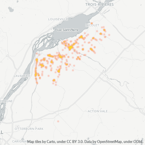 J0G Thermocarte de densité d'activité