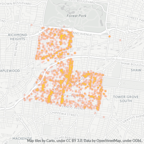 63139 Business Density Heatmap