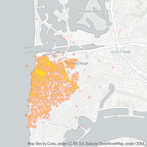 92107 Business Density Heatmap