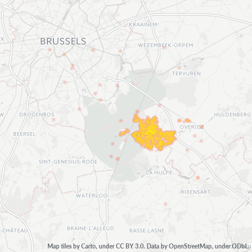 Heatmap voor postcode 1560