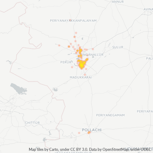 641024 व्यावसायिक घनत्व हीटमैप