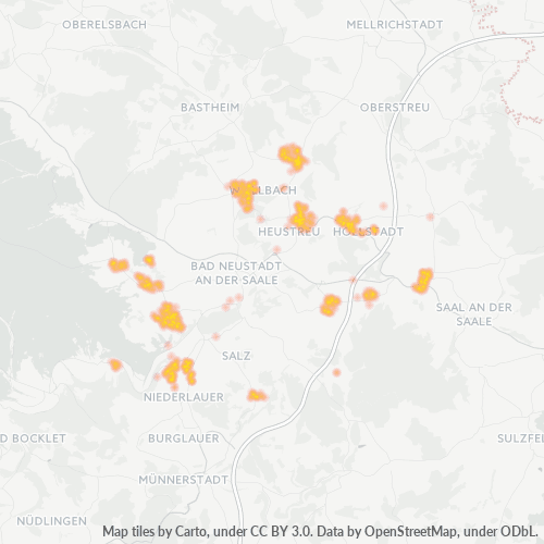 Heatmap für plz 97618