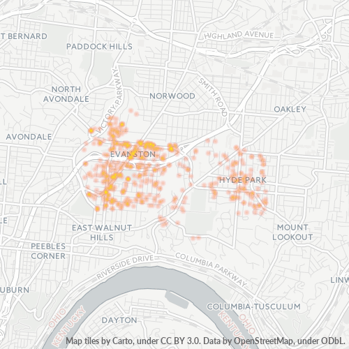 45207 Business Density Heatmap