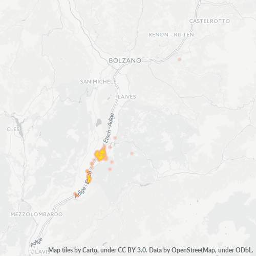 Mappa di calore per cap 39044
