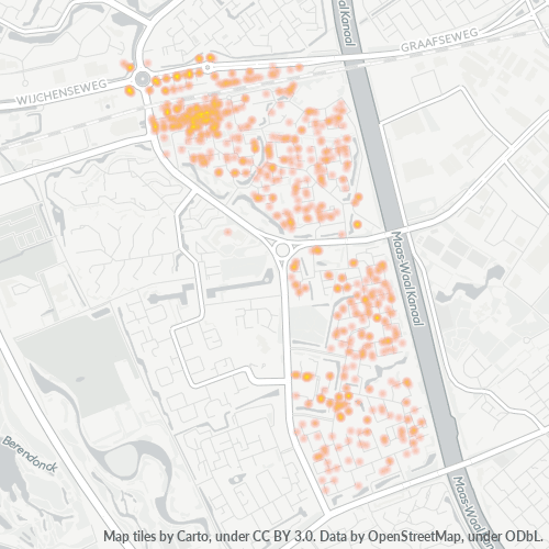 Heatmap voor postcode 6538