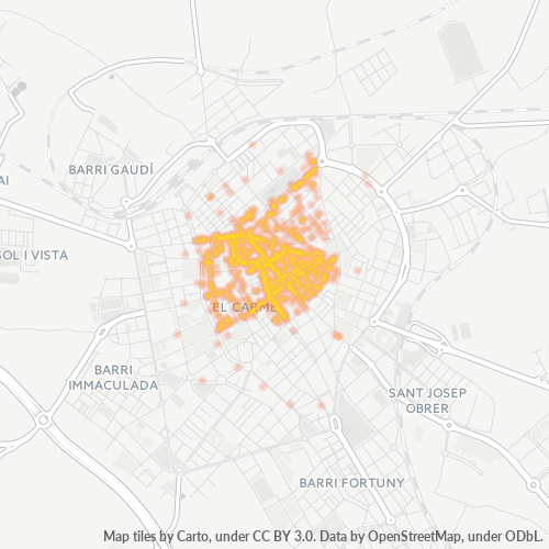 43201 Mapa de calor de densidad empresarial