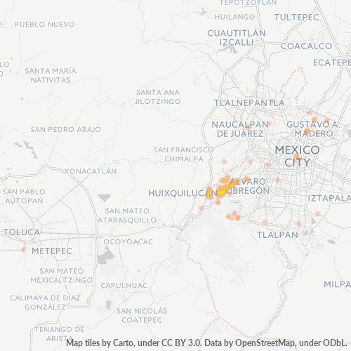 05109 Mapa de calor de densidad empresarial
