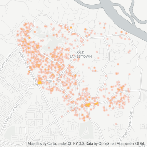 63034 Business Density Heatmap