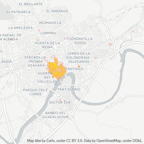 Mapa de calor para código postal 14003