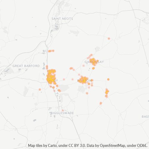 SG19 Business Density Heatmap