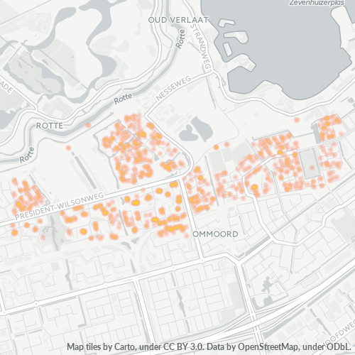 Heatmap voor postcode 3069