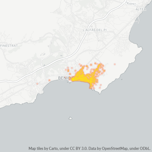 Mapa de calor para código postal 03503