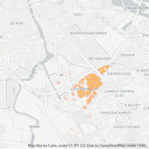 Heatmap voor postcode 1115