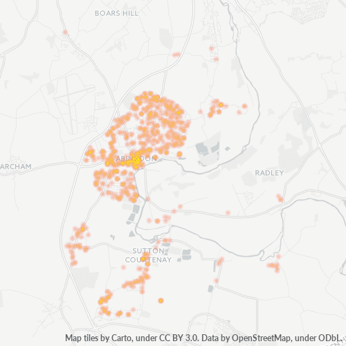 OX14 Business Density Heatmap