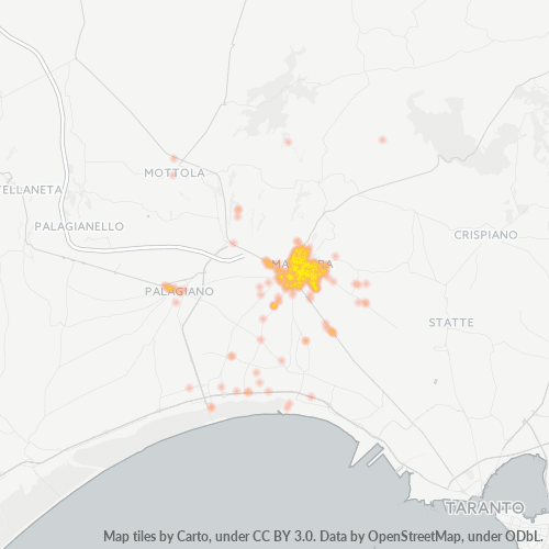 Mappa di calore per cap 74016