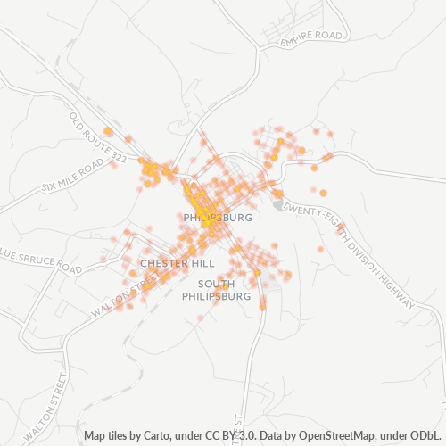 16866 Business Density Heatmap