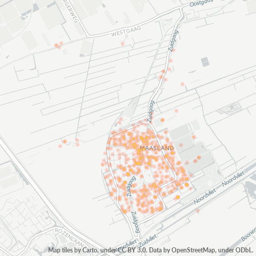 Heatmap voor postcode 3155