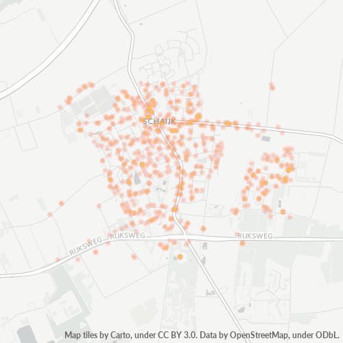 Heatmap voor postcode 5374