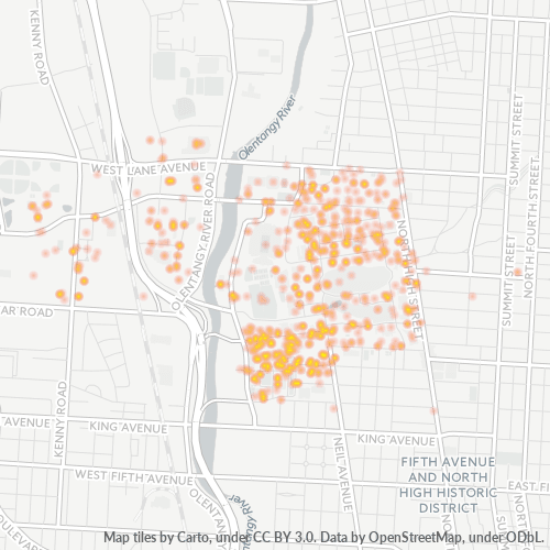 43210 Business Density Heatmap