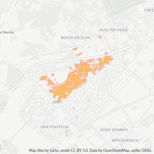 Heatmap voor postcode 3705