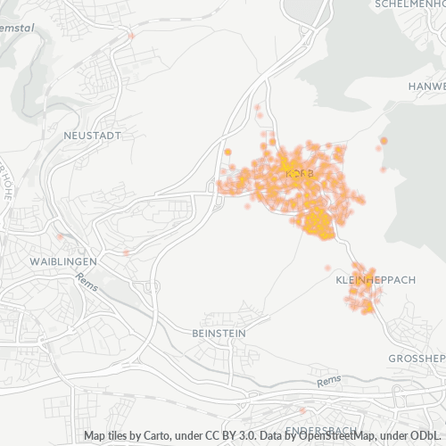 Heatmap für plz 71404