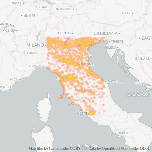 Mappa di calore per cap 50059