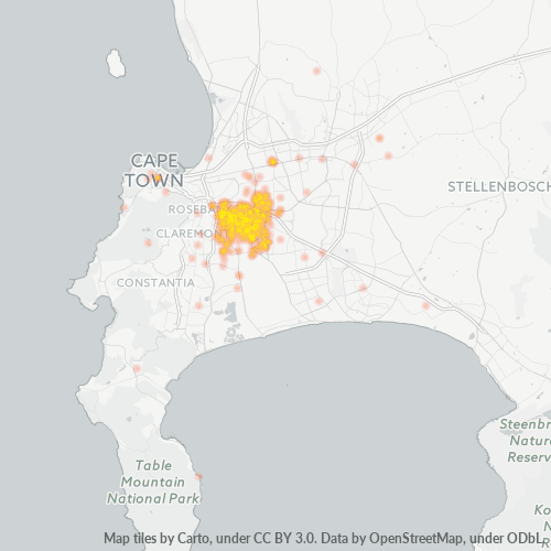 7764 Hittekaart vir Besigheidsdigtheid