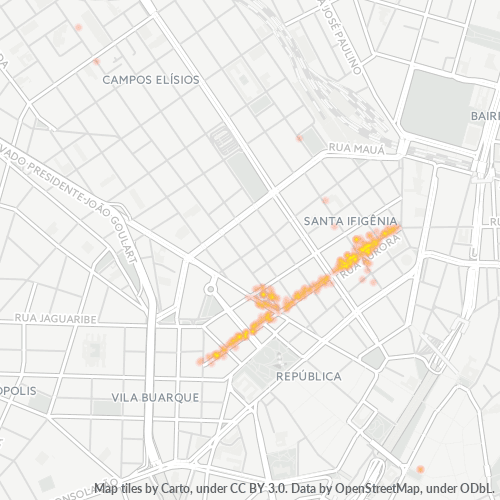 01209-000 Mapa de calor de densidad empresarial