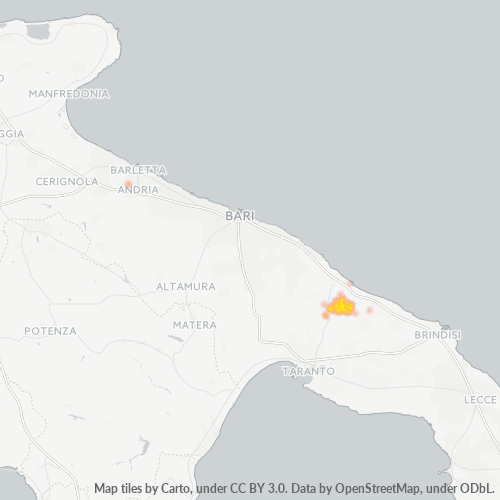 Mappa di calore per cap 72014