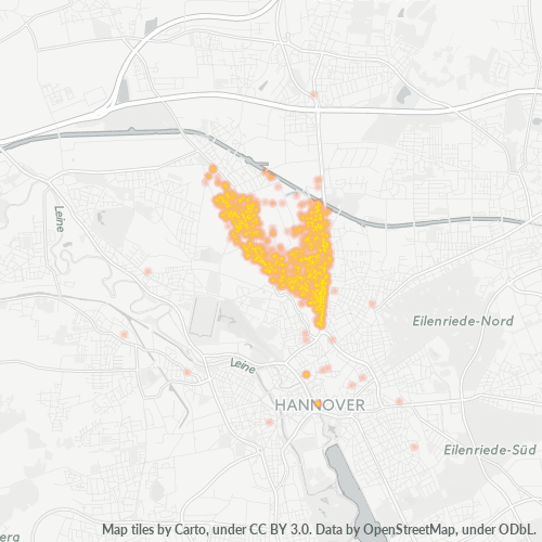 Heatmap für plz 30165