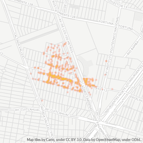 07770 Mapa de calor de densidad empresarial