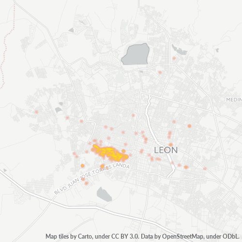 37410 Mapa de calor de densidad empresarial