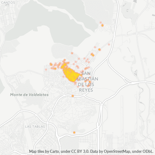 28701 Mapa de calor de densidad empresarial