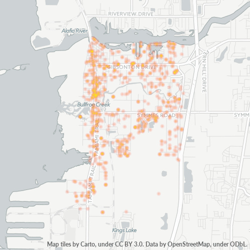 33534 Business Density Heatmap