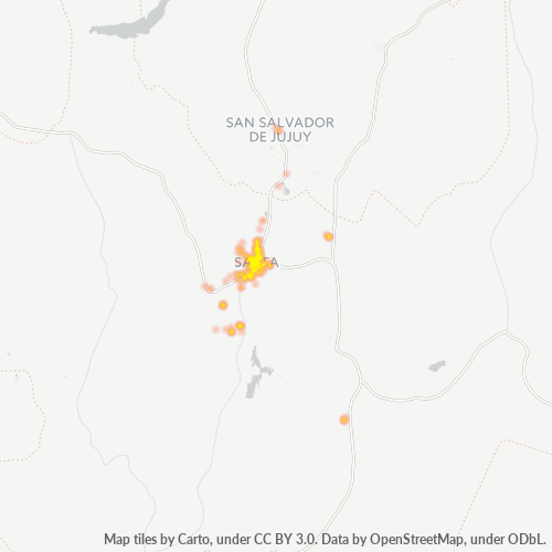 4400 Mapa de calor de densidad empresarial