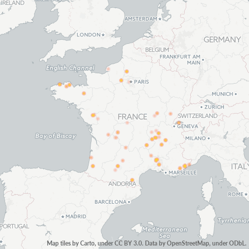 Carte de chaleur pour code postal 97434