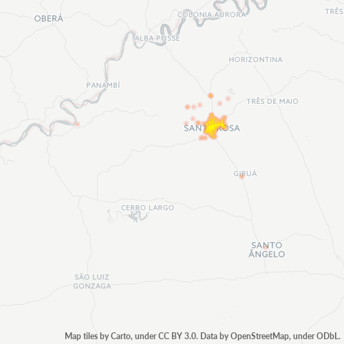98900-000 Mapa de calor de densidad empresarial
