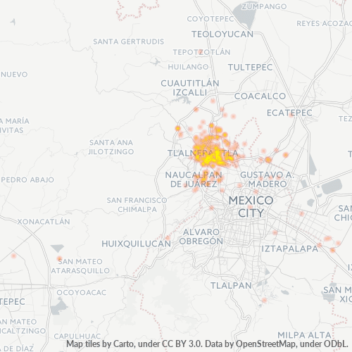 54090 Mapa de calor de densidad empresarial