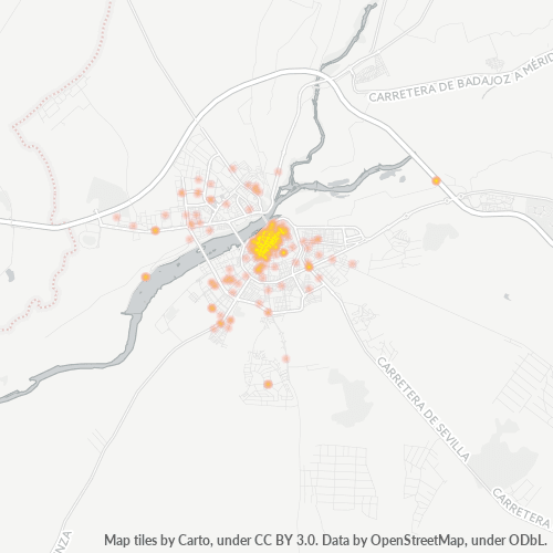 Mapa de calor para código postal 06001
